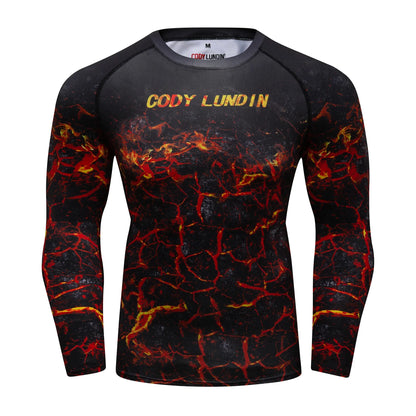 Men Sun Ptotection Fabric Gym Fitness long Sleeve Rashguard Spandex Quickly Dry jiu jitsu No Gi Rash Guard Bjj Grappling Shirts