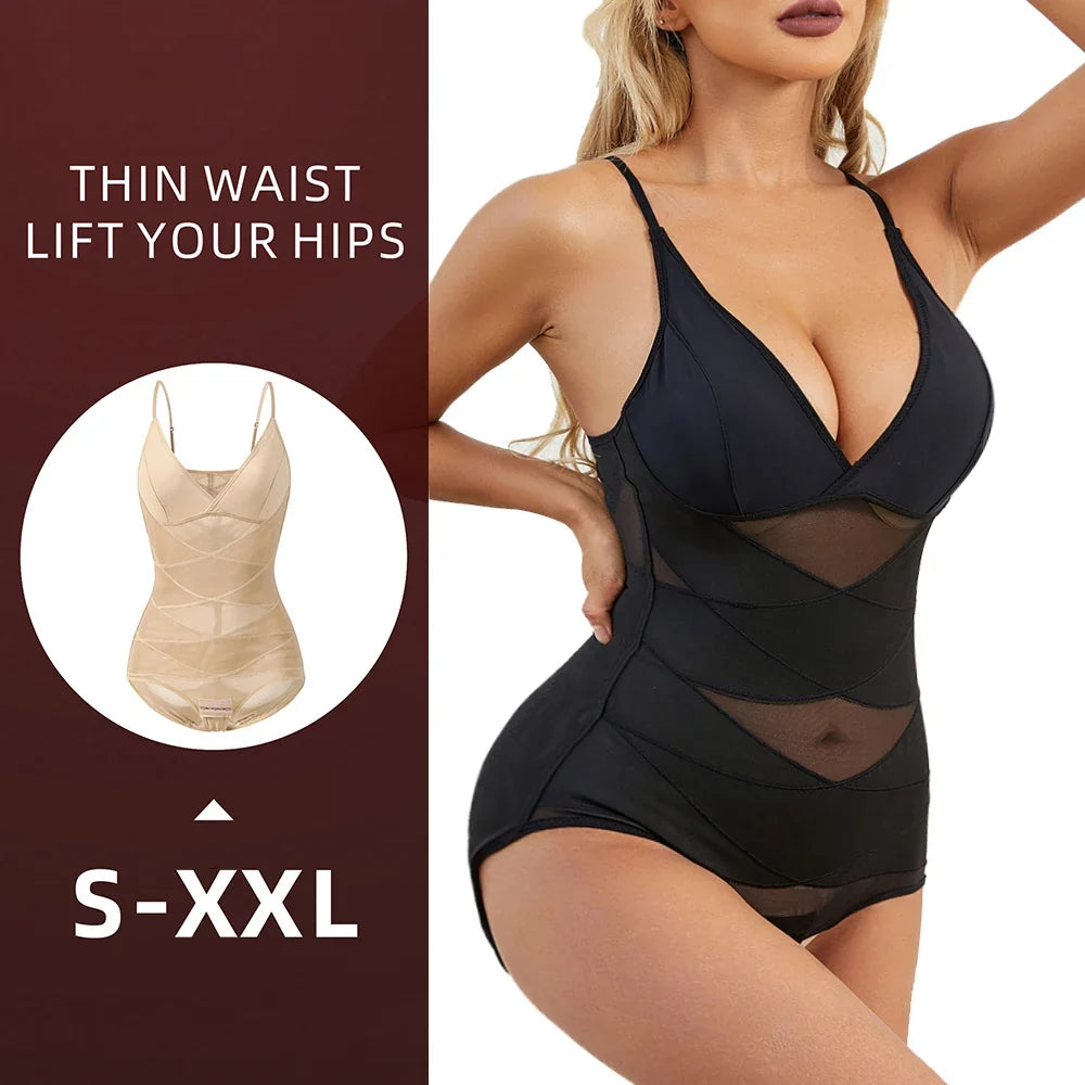 Women Butt Lifter Mesh Bodysuit Shapewear Waist Trainer Body Shaper Belly Slimming Sheath Push Up Underwear Reduce Abdomen