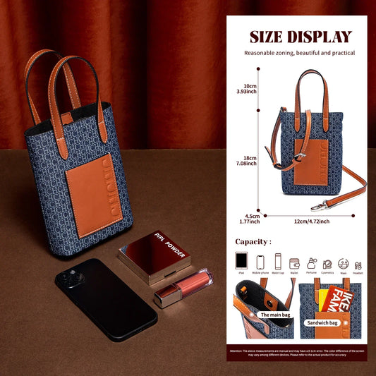 Casual Simple Handbag Mobile Phone Bag Autumn New Collection Women's Cowboy Shoulder Bag