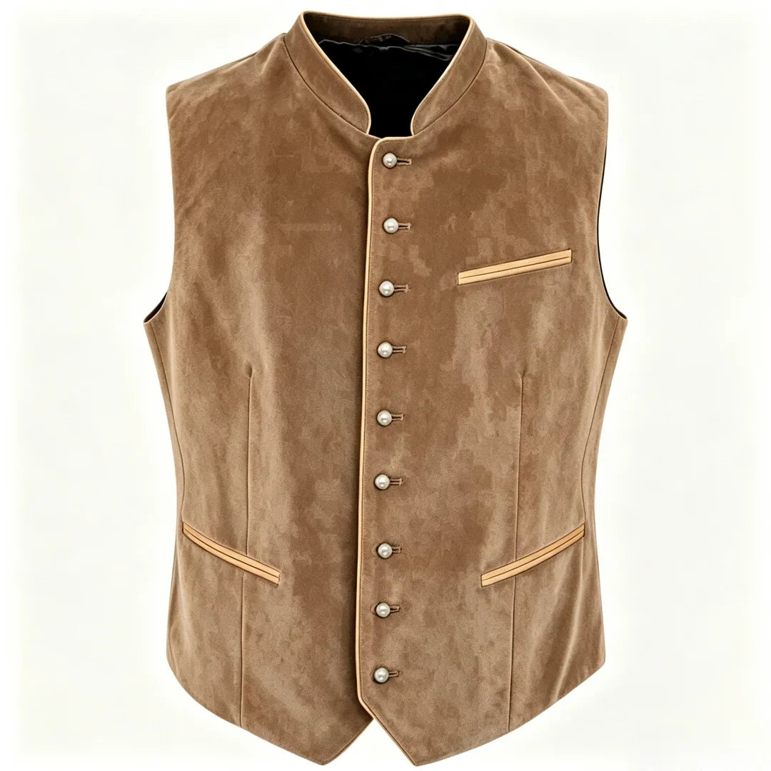 Men Vest Black Suede Velvet High Neck Single Breasted Waistcoat For Wedding Banquet Business Work Casual Daily Men Suit Vest