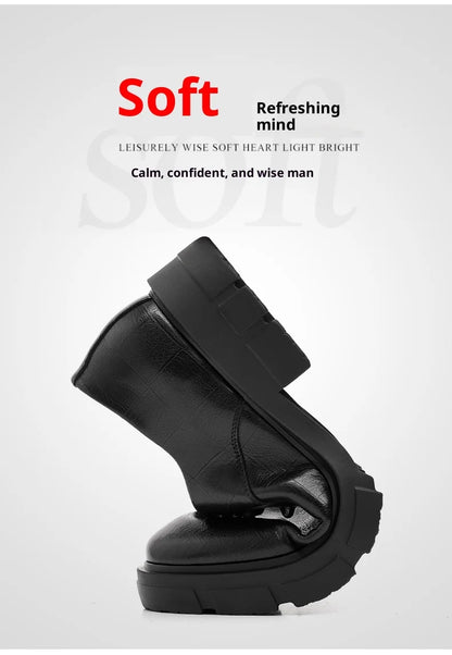 8-10cm Height Increasing Shoes for Men Platform Breathable Lift Casual Inside High Shoes Business Dress Elevator Leather Shoes