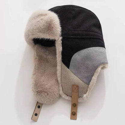 Russian Hat Men Women Winter Fur Hats Male Female Patchwork Russian Hat Thick Warm Ski Earflap Cap Windproof Bomber Hats