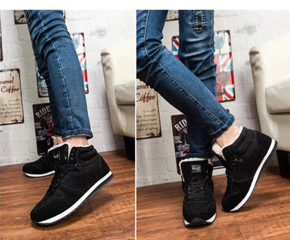 Men Boots Waterproof Winter Boots Men Lightweight Hight Top Leather Shoes Plus 48 No Slip Warm Snow Boots Plush Women Footwear