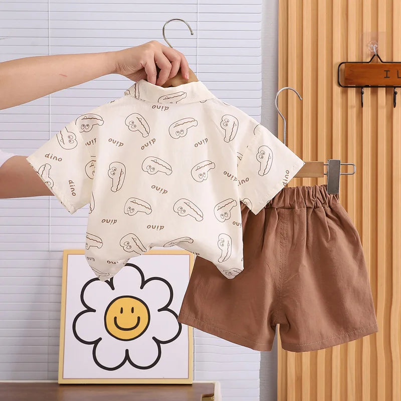 New Summer Baby Boys Cartoon T-Shirt Shorts Set Kids Clothing 2Pcs/Toddler Infant Fashion Tracksuit1-5 Years