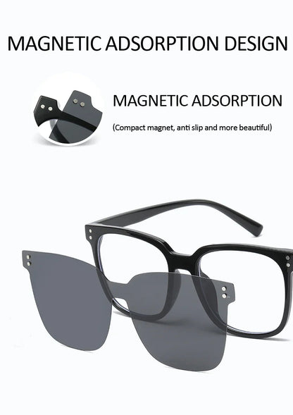 Cycling Polarized Clip On 6 In1 TR90 Myopia Sunglasses Women Magnet Sunshade Sun Glasses Eyeglasses Frame Come With Glasses Box