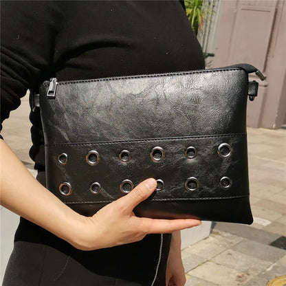 Brand Design Rivets Women Envelope Clutch Bag PU Leather Ladies Crossbody Messenger Bag Female Shoulder Bag Party Clutches Wrist