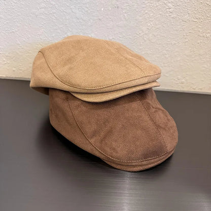 Chamois Leather Berets Women Spring Autumn Winter Berets Adjustable Y2k Forward Hat Korean Style Flat Newsboy Cap Spicy Girls
