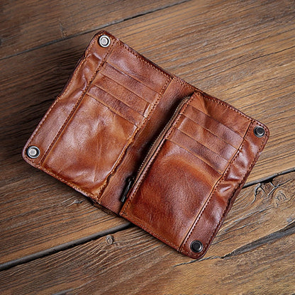 High Quality Men Genuine Leather Wallet Vintage Bifold Money Clip Credit Card Holder Luxury Design with Zipper Coin Pocket