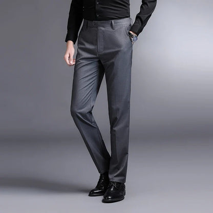 Top Grade New Brand Fashion Relax Fit Suit Pant Office Trousers For Men Dress Pants Business Straight Trousers Men's Clothing