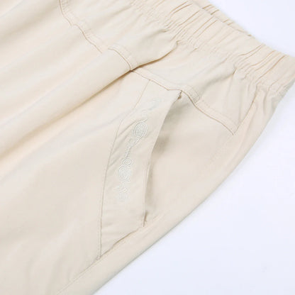 Summer Casual Washed Cotton Women's Plus Size Pants 2025 Elastic Waist Office Casual Outdoor Trousers Breathable Cool Clothing