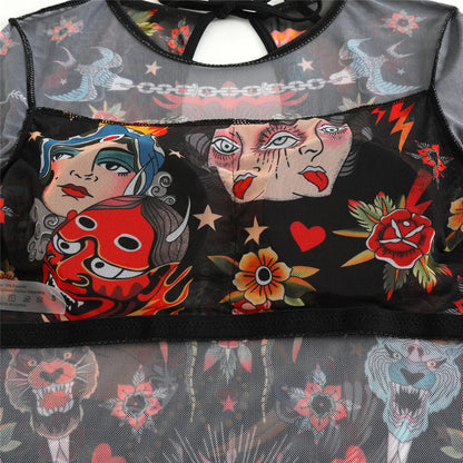 S - XXL Printed Long Sleeve With Sarong One Piece Swimsuit Women Swimwear Female Flowers Padded Bather Bathing Suit Swim V7181