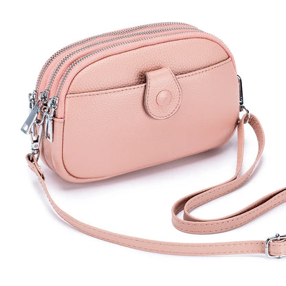 Genuine Leather One Shoulder Bag Women Casual Crossbody Bag Designer Small Handbag Lipstick Key Phone Pouch Case For Female