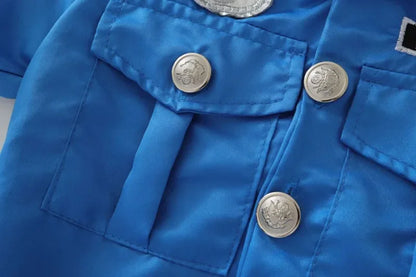 3-12 Years Police Costume Justice Superhero Blue Officer Dress Dressup Costume Halloween Role Play Christmas Birthday Gift Party