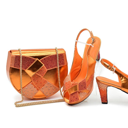 New Arrival Shoes and Bags Set for Women 2026 Italian Wedding Shoe for Women Bride Ladies High Heel Shoes with Rhinestone
