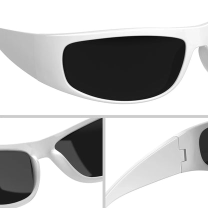 Super Dark Sunglasses for Men Black Wrap Around Sun Glasses UV400 Protection eyewear W8005