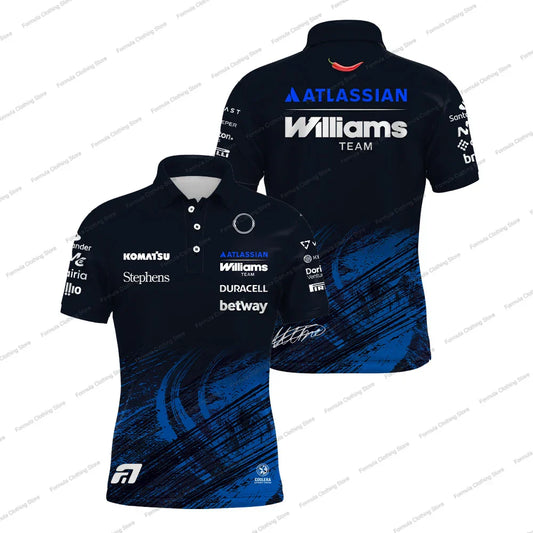 2026 New Williams Racing Polo Shirt Carlos Sainz 55 Alex Albon 23 Outdoor Sports Quick Dry T-shirt Men's Casual Plus Size Polos