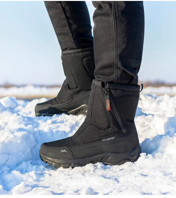 Men Boots 2026 Winter Shoes For Men Warm Snow Boots Mid-calf Men Warm Shoes Thick Plush Winter Boots For Men Women Cotton Shoes