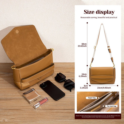 Shoulder Bag Simple High Quality Grey Texture Flip Cover Bag Soft Square Bag Women's Commuter