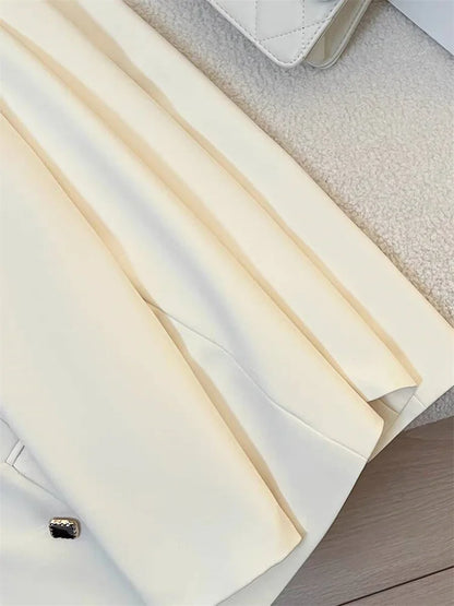 Spring Women's Suit Jacket Fashionable Korean Design Commute Style Long Sleeve Polyester Blend Urban Windbreaker