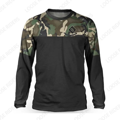 Loose Rider Men's Mountain Bike Long Sleeve Jersey DH Motocross Downhill Jersey BMX Bike Enduro MTB Shirt Breathable Clothing