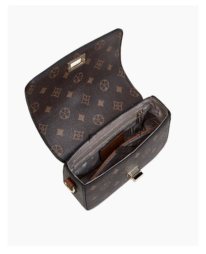 Vintage Monogram Chain Crossbody Bag for Women Luxury Designer Small Square Shoulder Bag Ladies Fashion Handbag