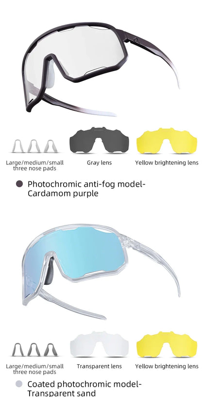 Cycling Glasses Goggles Polarized/Photochromic Sunglasses Sport Big frame Eyewear UV400 Sun Protection with 2 Lens