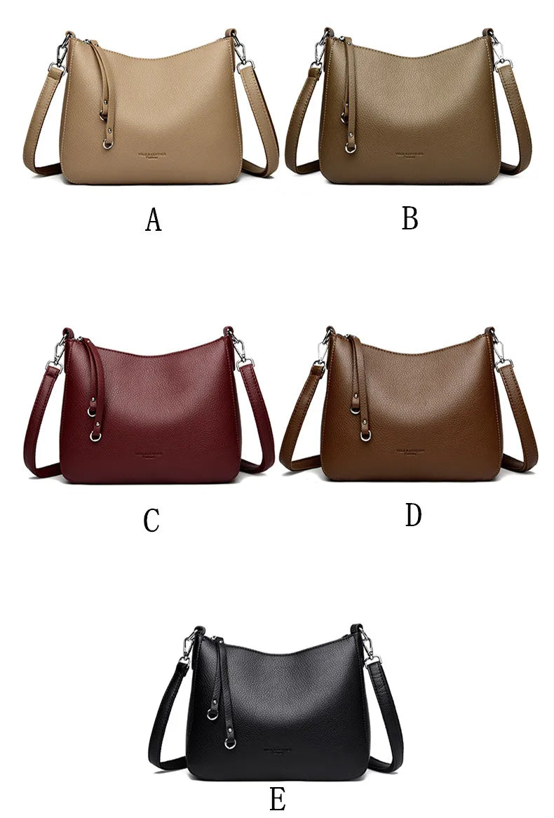 New Luxury Designer Handbag Solid Color PU leather Women Shoulder Bag Casual Crossbody Bags for Women New Zipper Messenger Bag