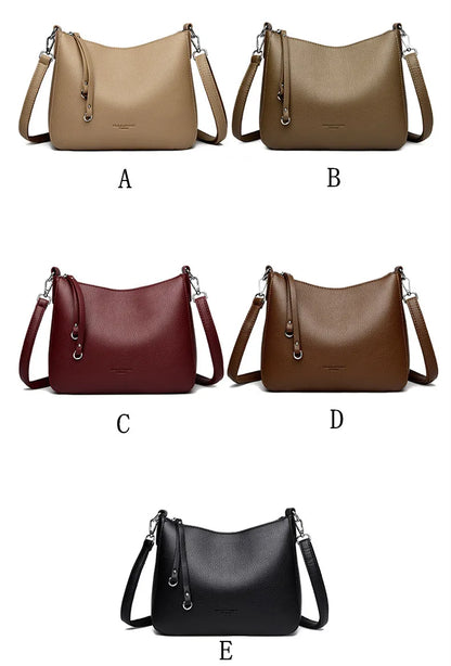 New Luxury Designer Handbag Solid Color PU leather Women Shoulder Bag Casual Crossbody Bags for Women New Zipper Messenger Bag