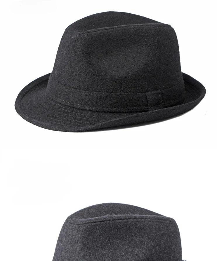 Gentleman Hat Men's British Style Retro Simple Pure Color  Top Hat Men's Casual Jazz Hat