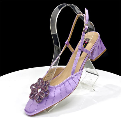 2026 Elegant Gold Color Women's Heels Handbag Set Rhinestone Embellished Designer Shoes for Weddings Special Events