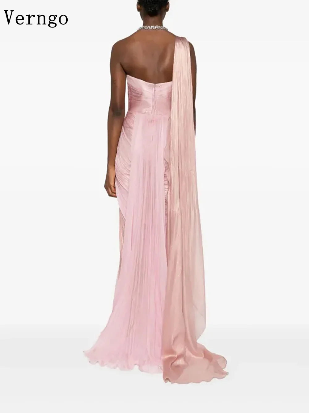 Verngo Pink Elegant Shiny Prom Gowns Sweetheart Mermaid Formal Occasion Dresses Women Modern Prom Party Dress Customized