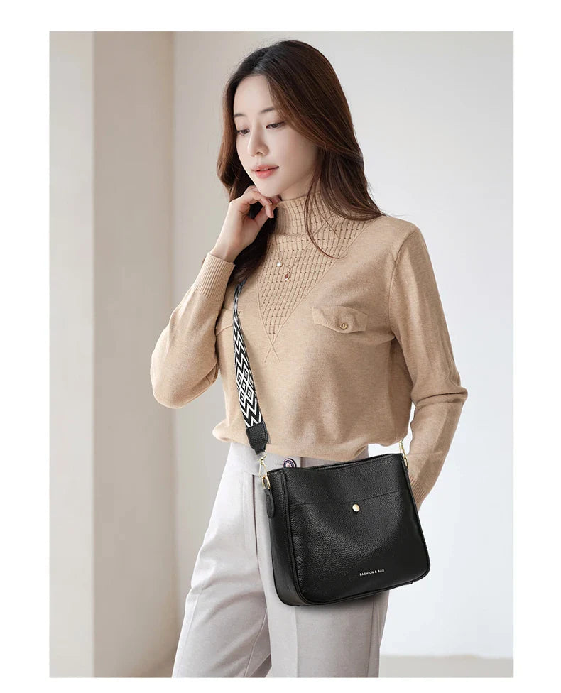 100% cowhide brand shoulder Bag Large capacity For luxury designer handbag women Handbags leather single shoulder straddle bag