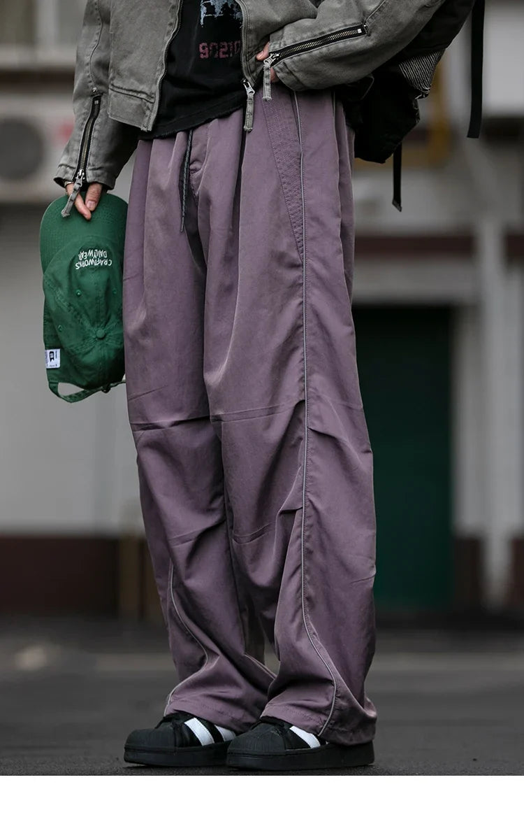 Korean Streetwear Waterproof Outdoor Utility Cargo Pants For Men Quick Dry Adjustable Hem Oversized Sport Casual Pants Trendy