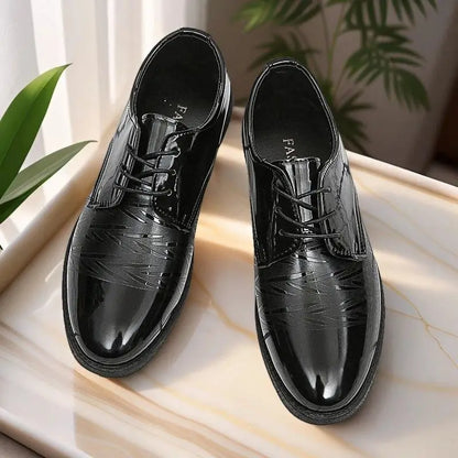 Black Round Toe Bright Upper Men's Formal Shoes Business Casual Party Elegant and Classic Low Price Suit New Social Shoe Male