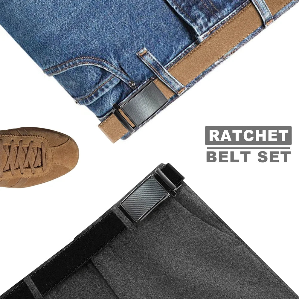 Leather belt men High Quality PU Leather Belts, Automatic Buckle Belt, Adjustable No Hole Belt Jeans Belt for Men