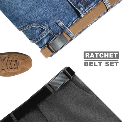 Leather belt men High Quality PU Leather Belts, Automatic Buckle Belt, Adjustable No Hole Belt Jeans Belt for Men