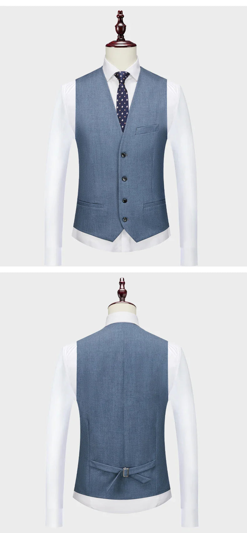 Jacket+Vest+Pants / 2023 High Quality Men Slim Suit Formal Business Groom Wedding Social Dress Blue Grey High-end Casual Tuxedo