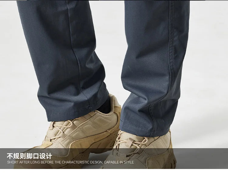 Autumn Work Pants Men Multi-pockets Cargo Trousers Casual Wear-resistant Workwear Spring Straight Pant Outdoor Hiking Trousers