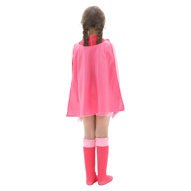 Anime Kids Invincible Costume Boys Omni-man Mark Grayson Cosplay Child Superhero Girls Atom Eve Pink Jumpsuit Halloween Costume