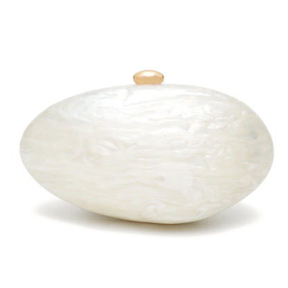 Fashion Women’s Glamorous Elegant Novelty Shell Shaped Clutch Solid Color Acrylic Long Chain Evening Bag Party Dinner Banquet