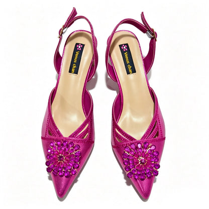 Shiny Red Color Shoes and Bag Elegant Handbags and Medium Heel Shoes Beautiful Handmade Shoes for Wedding Party