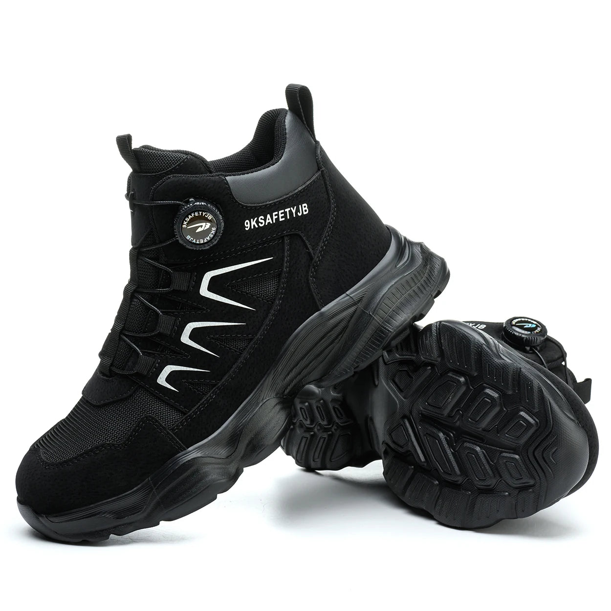 Rotating Button Safety Boots Shoes Man Steel Toe Safety Work Shoes Lightweight Non Slip Work Boots Men Sneaker