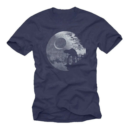 Vintage Star T-Shirt Black AT Shadow Print Tee Shirt Graphic T Shirts Retro Streetwear Crew-neck Short-sleeved Men's T-shirt