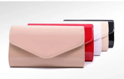 Patent Leather Envelope Clutch Purse Shiny Candy Color Cover Day Clutches Evening Bag for Women Shoulder Handbags Bolso Mujer