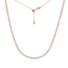 Each 2mm All Zircon/moissanite Tennis Necklace for Women Man Adjustable Choker Chain 100% 925 Sterling Silver Jewelry