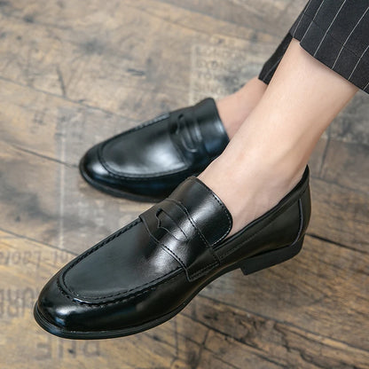 2026 Spring and Autumn Loafers Men Slip-On Business Formal Casual Shoes Brown MenShoes Leather Men Dress Shoes Large Size 38-48