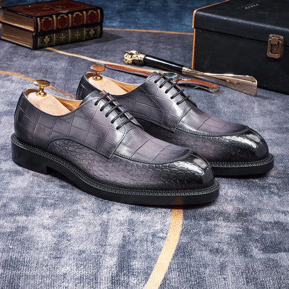 Luxury Man Dress Shoes Increased Height Oxfords Shoe Genuine Cowhide Leather Crocodile Pattern Elegant Wedding Male Footwear