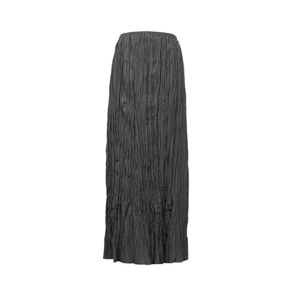 Pleated Women's Skirt 2026 Summer New Elastic Waist Flowy A-Line Midi Skirt Casual Versatile Women's Clothing 12622123
