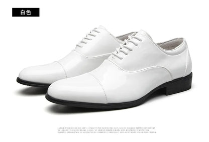 Classic Patent Leather Shoes Men Glossy Leather Shoe Man Formal Business Office Lace Up Wedding Shoes Plus Big Size 38-49