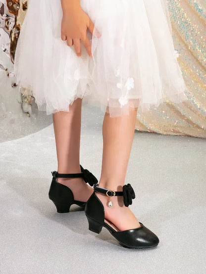 Girl Princess Dress Sandals Summer New Versatile Kids Fashion High Heels Shoes Sweet Bowknot Versatile Children Causal Sandals